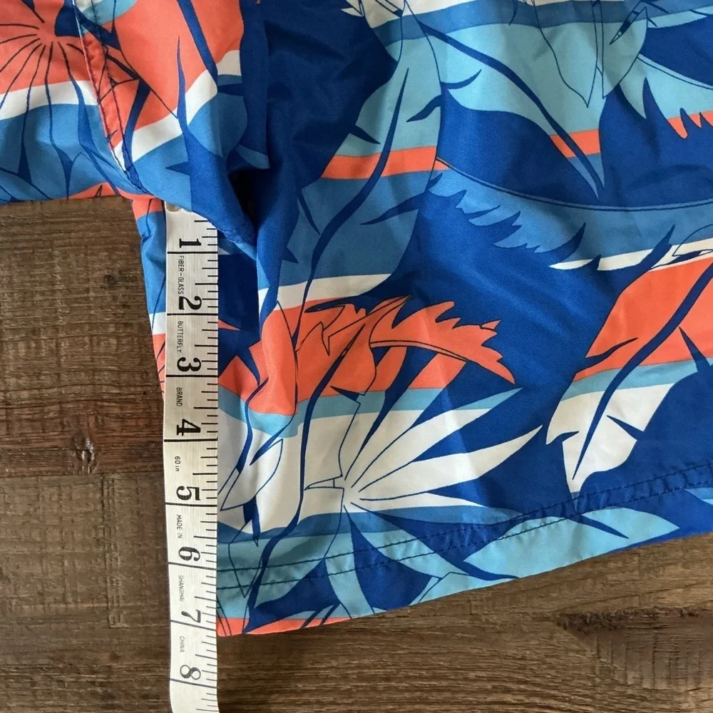 Nautica Blue Sail Tropical Blue and Orange Swim Shorts XL